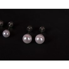 Kényelmes fülbevaló, ezüst egész gyöngy 3 méretben