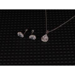 Szett ezüst csepp nyaklánc és fülbevaló
