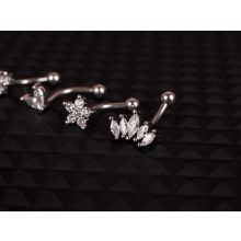 Fül piercing, hajlított barbell ezüst színben 4 típusban