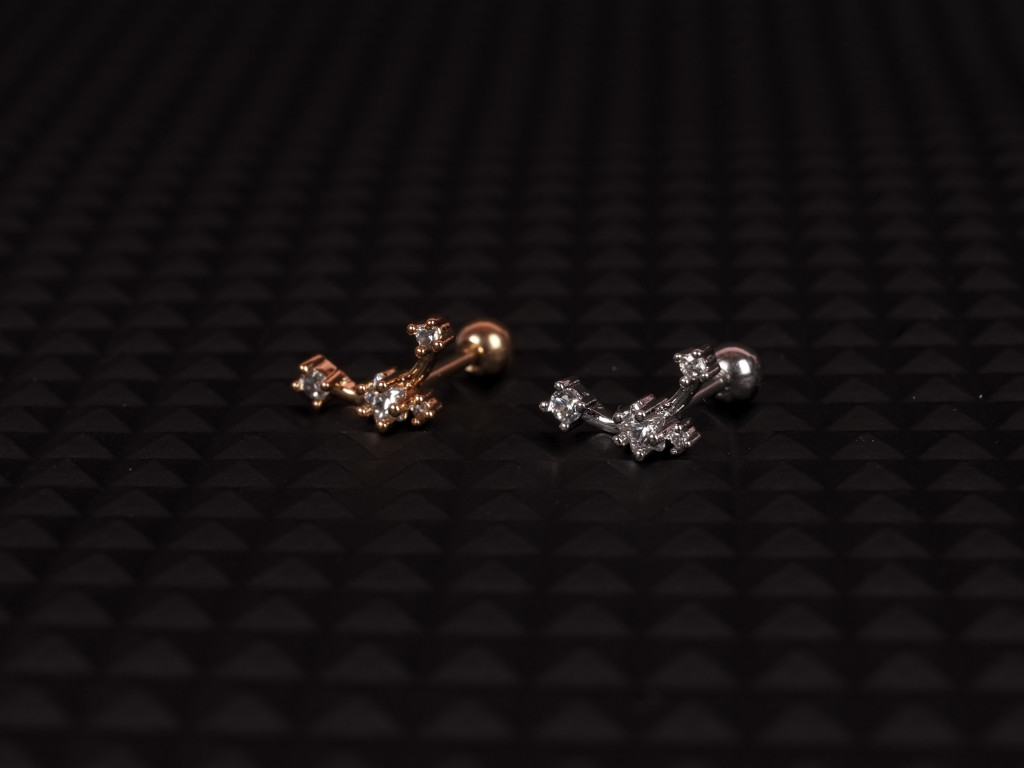 Fül piercing, 3 virág ív - wearing ékszer webáruház