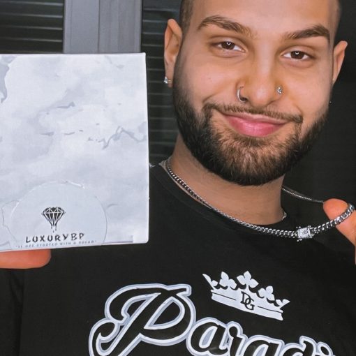 Simplicity - Male Necklace nemesacél nyaklánc iced out köves csattal