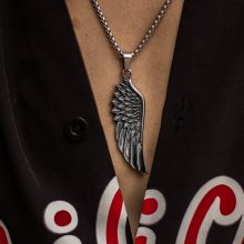 Angels on my side - Male pendant nemesacél nyaklánc angyal szárny medál