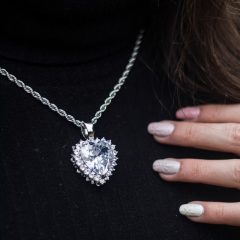   A part of my life - Silver Female Pendant nemesacél nyaklánc iced out köves szív medállal