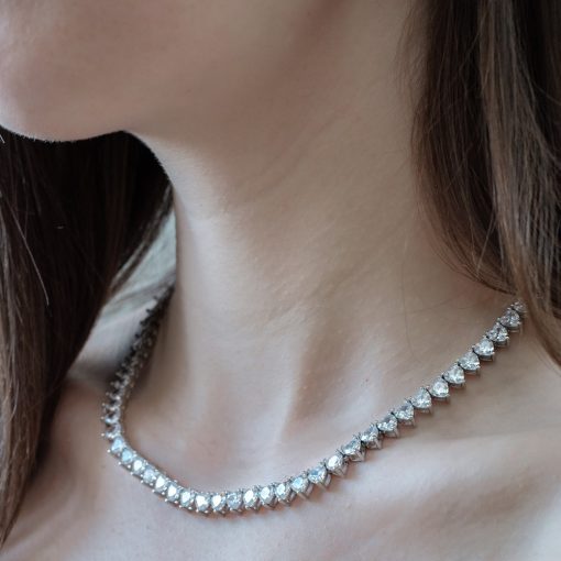 Love collection - Heart drip nemesacél nyaklánc iced out köves szív szemekkel