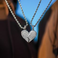   Couple Love - Magnet Pendant nemesacél nyaklánc mágneses köves szív medállal